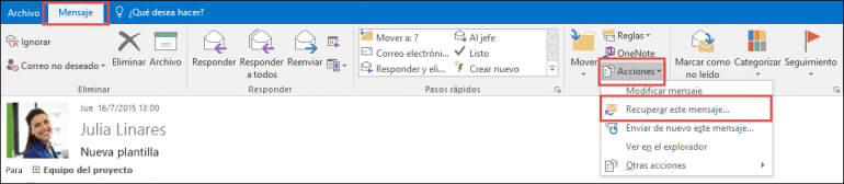 Recall An Email In Outlook 365 Online Dadion