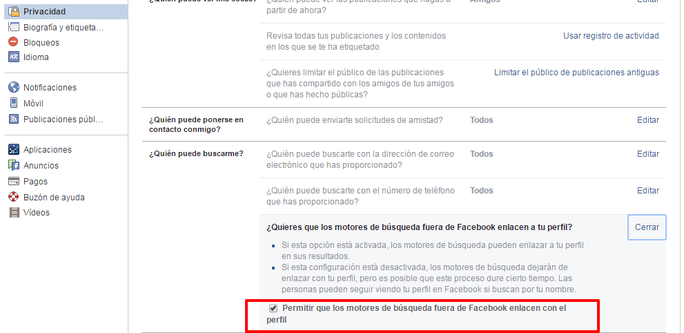 evitar enlazar perfil de facebook-buscadores