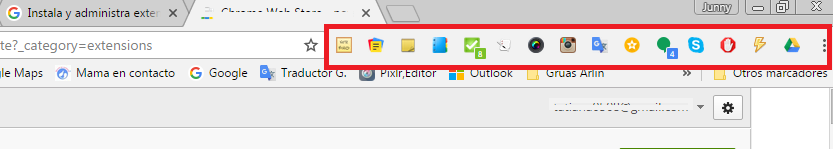 extensiones agregados a chrome