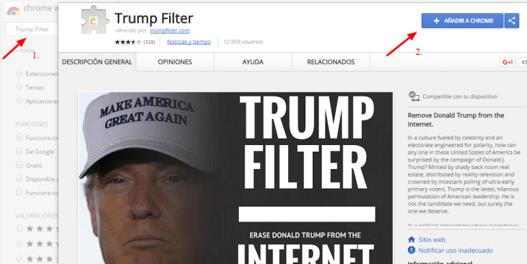 borrar Donald Trump