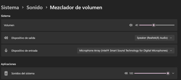 administrar dispositivos audio windows 11